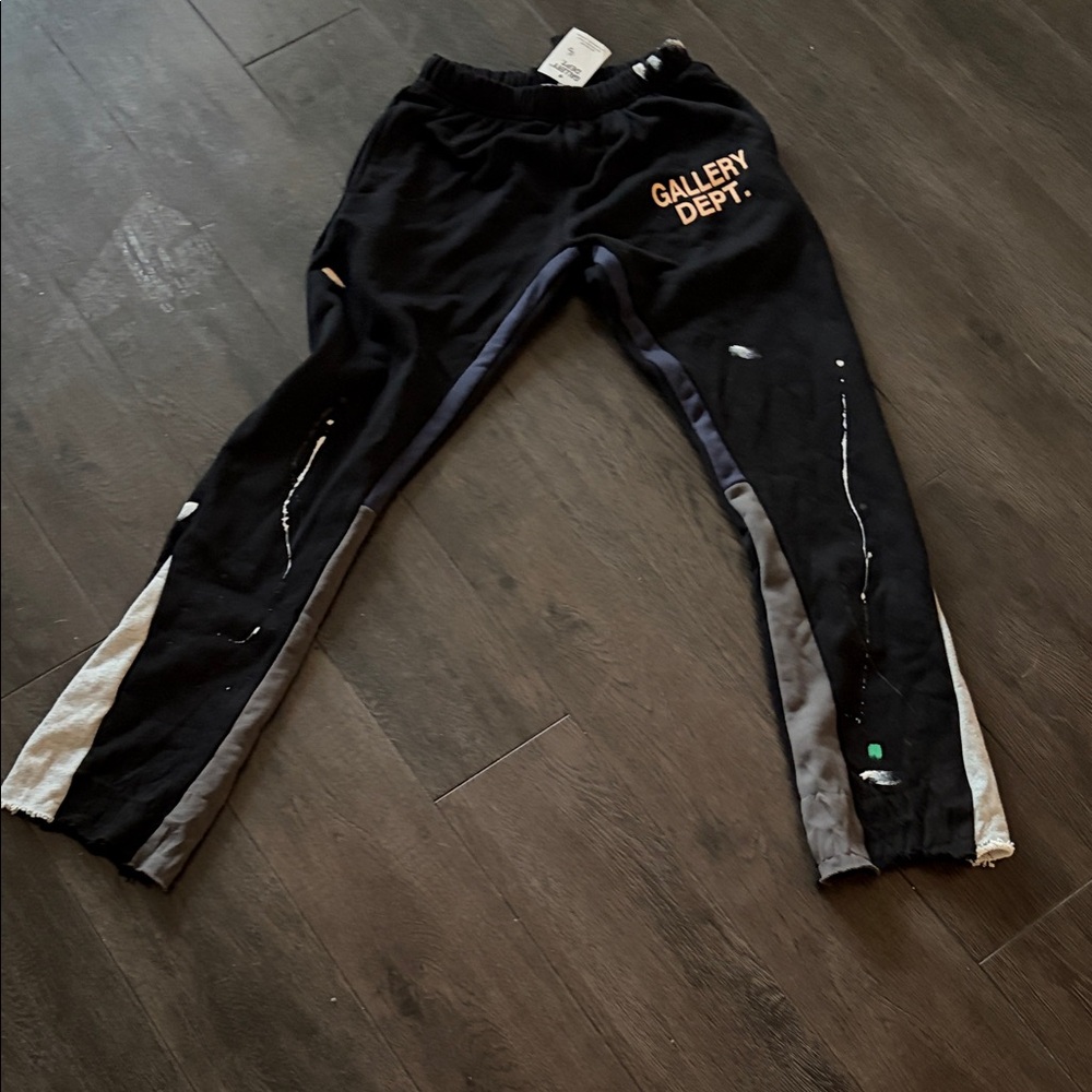 Gallery Dept Black Sweatpants with White Accents